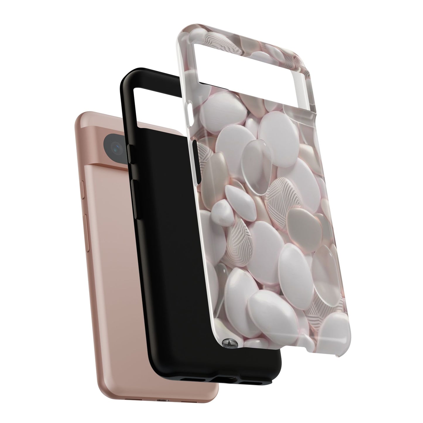Phone Case – Soft Pink Pebble Pattern Protective Tough Case