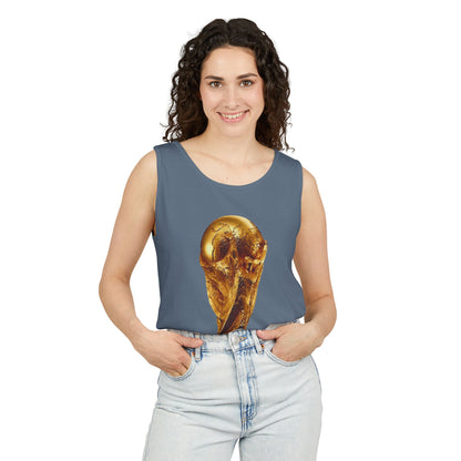 World Cup Trophy Tank Top — Gold FIFA Cup Soccer Fan Shirt