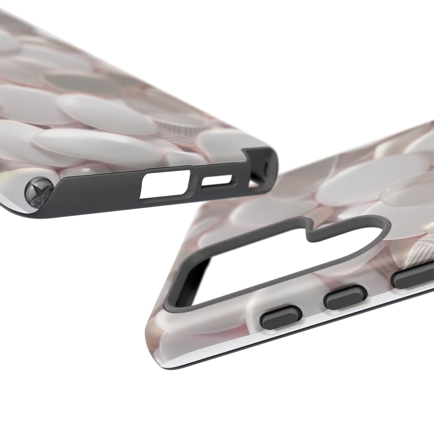 Phone Case – Soft Pink Pebble Pattern Protective Tough Case