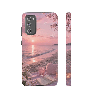 Pink Sunset Beach Phone Case "Romantic Coastal"