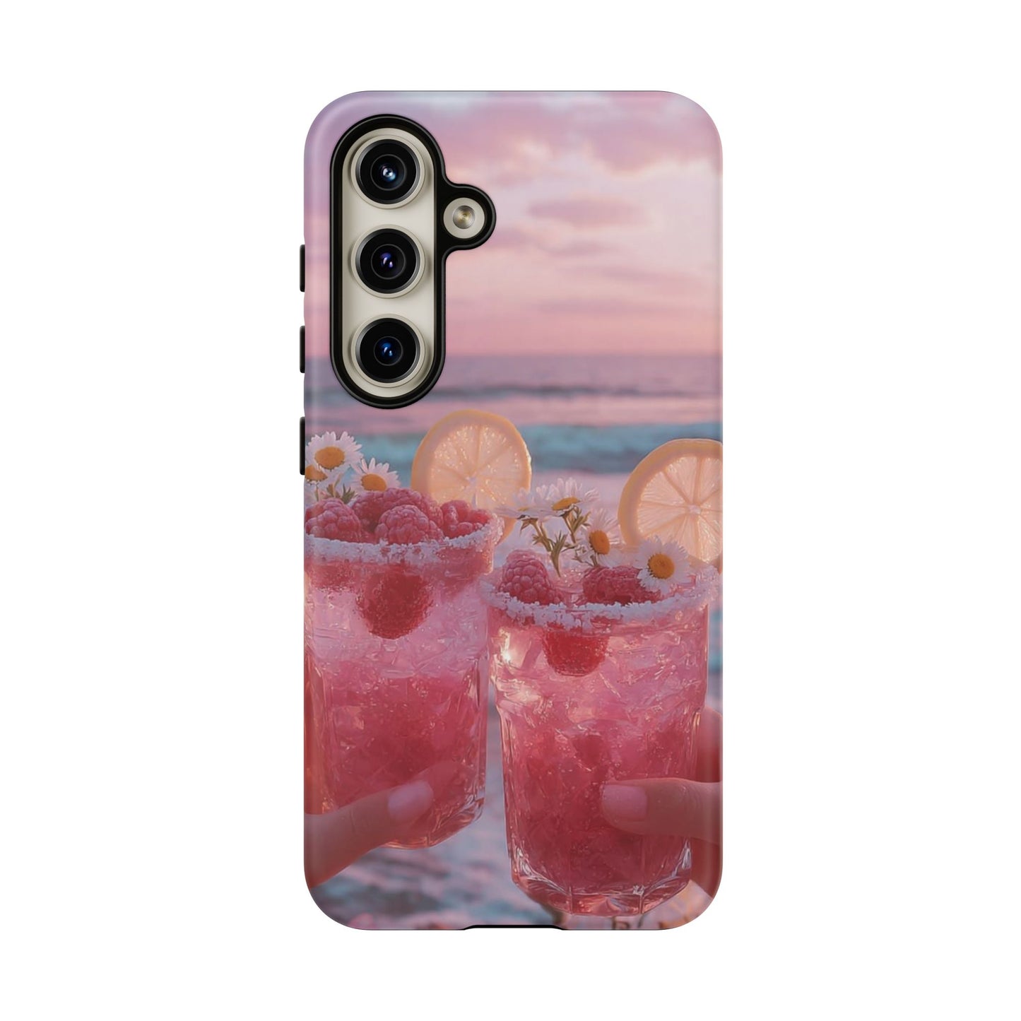 Pink Sunset Cocktail Phone Case — Beach Drink Protective Cover