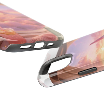 iPhone Magnetic Case "Airplane Window Sunset Travel"