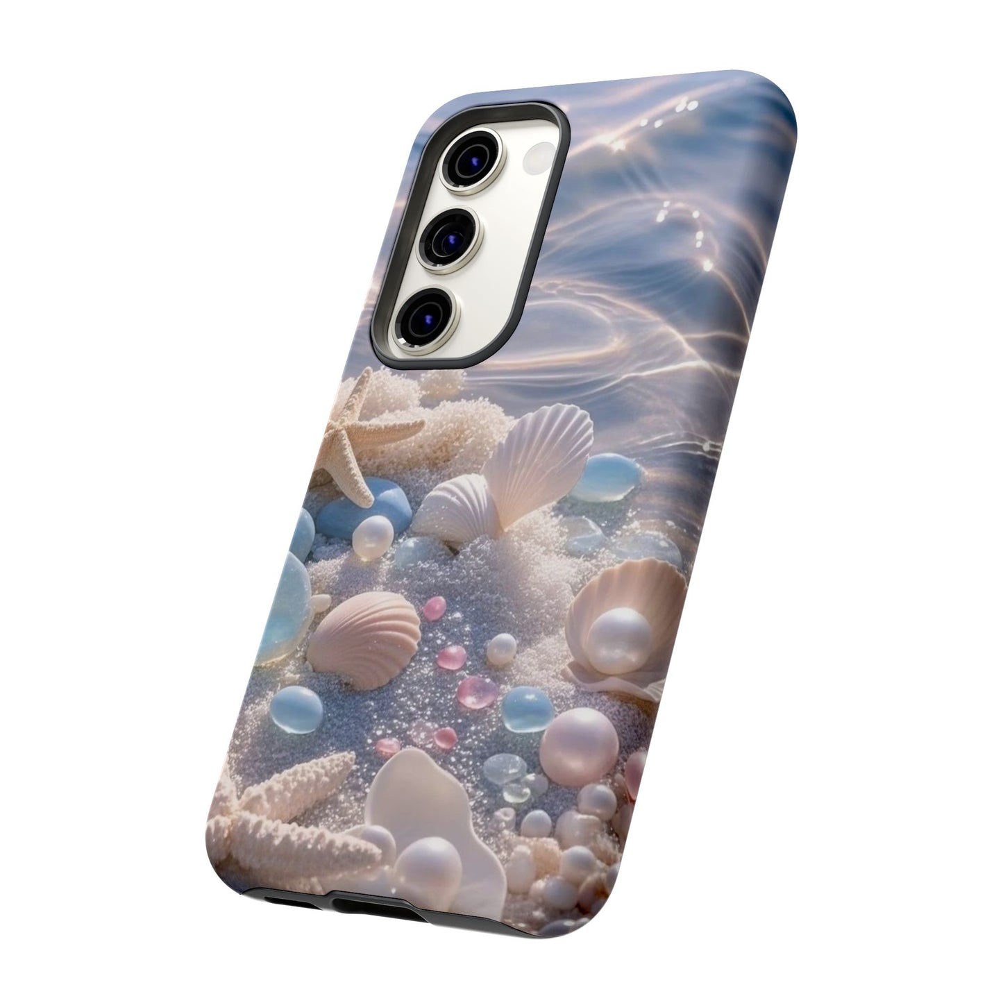 Tough Cases — Pastel Seashell Phone Case (Beach Shells, Pearls & Starfish)