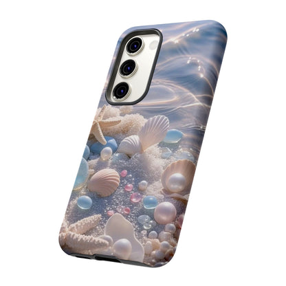 Tough Cases — Pastel Seashell Phone Case (Beach Shells, Pearls & Starfish)
