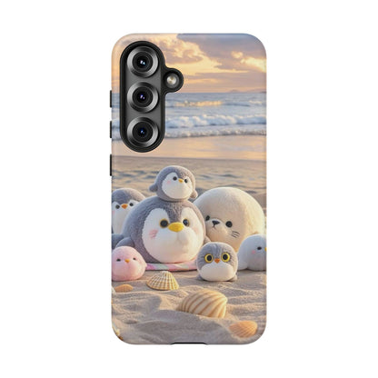 Cute Plush Penguins Beach Phone Case