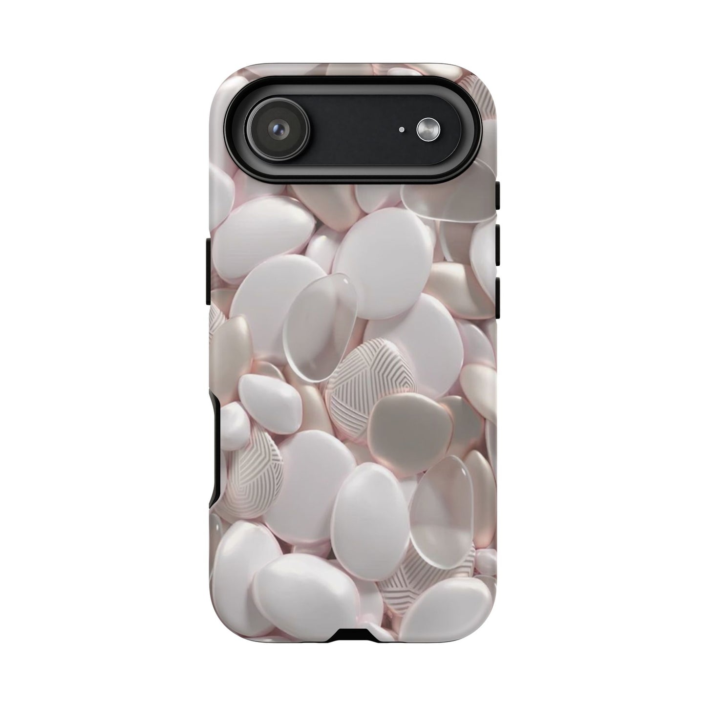 Phone Case – Soft Pink Pebble Pattern Protective Tough Case