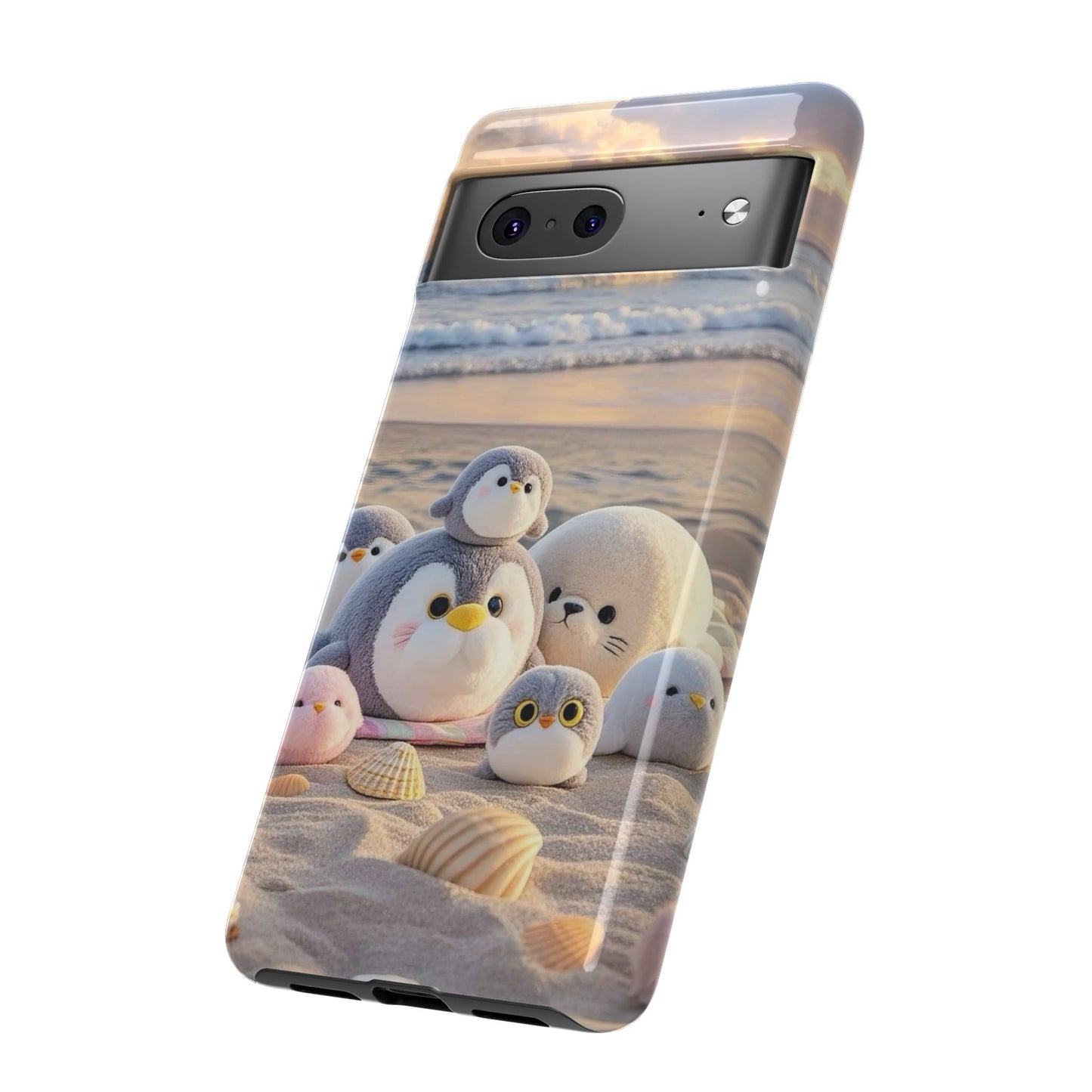 Cute Plush Penguins Beach Phone Case