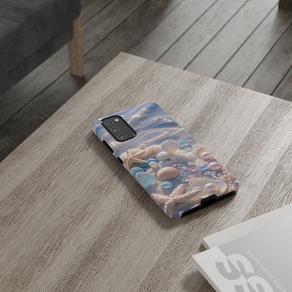 Tough Cases — Pastel Seashell Phone Case (Beach Shells, Pearls & Starfish)