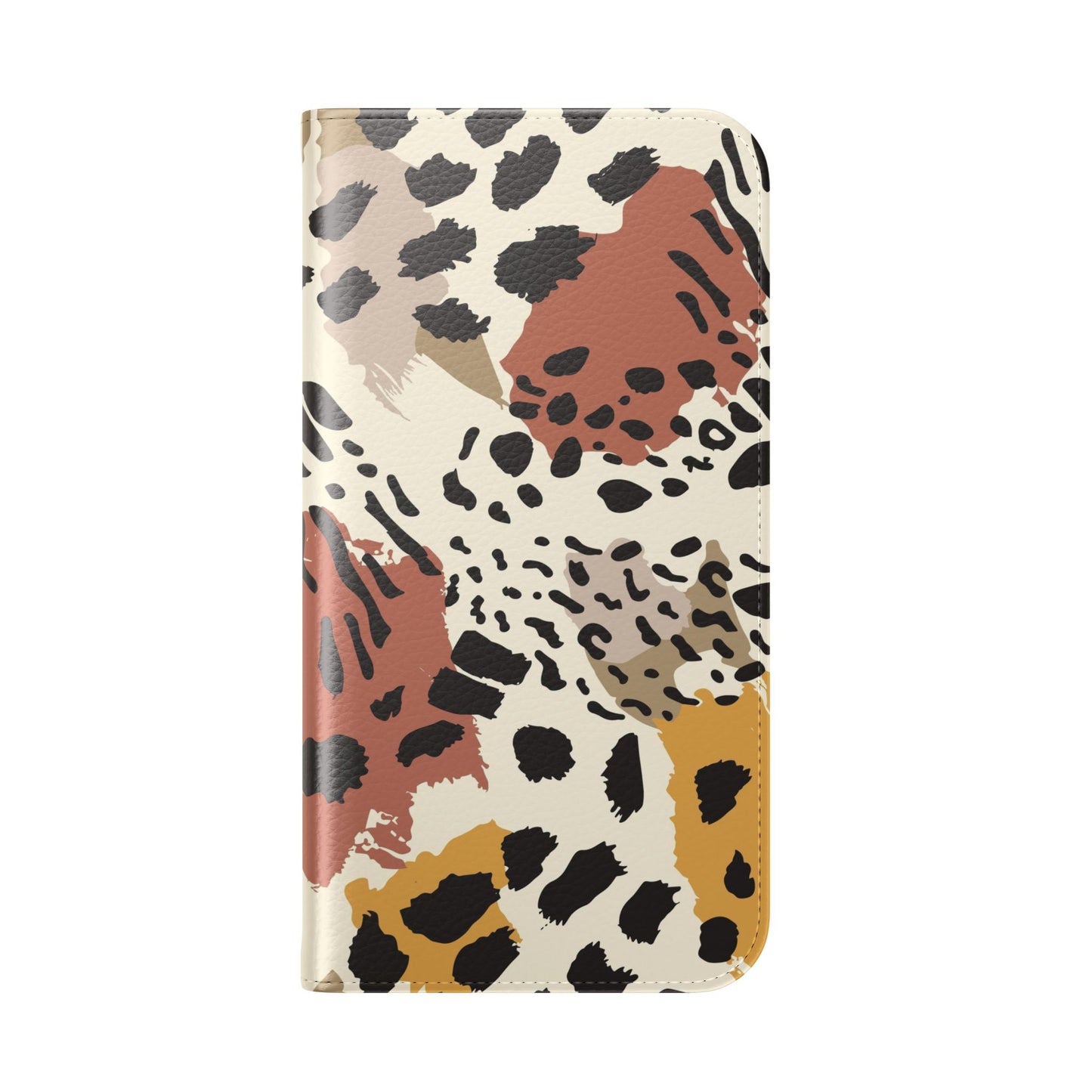 Leopard Patchwork Flip Wallet Case with Card Slots