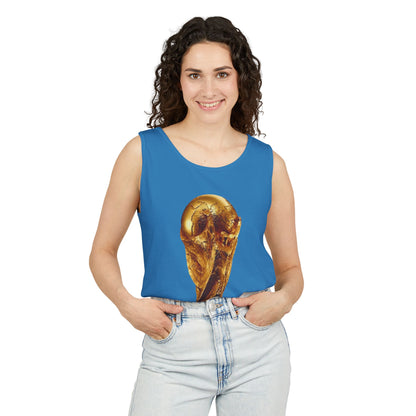 World Cup Trophy Tank Top — Gold FIFA Cup Soccer Fan Shirt