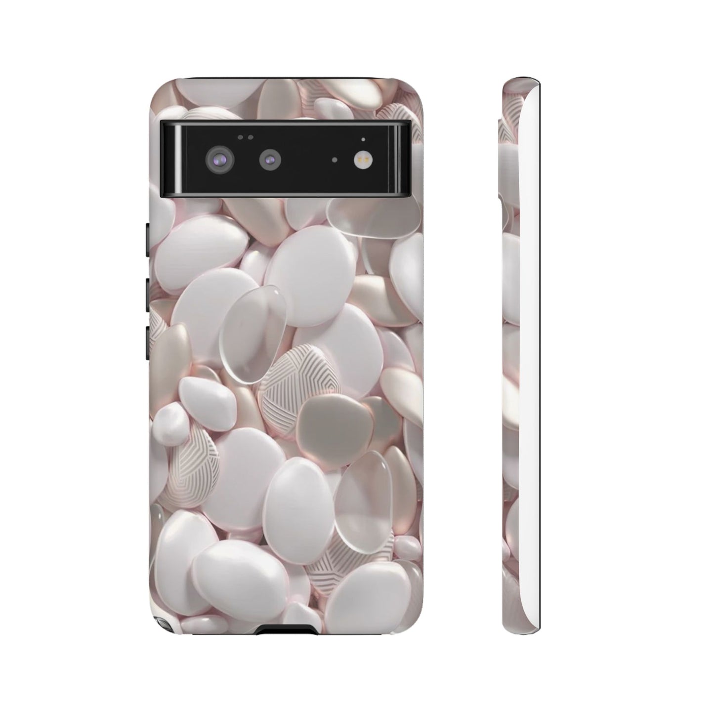 Phone Case – Soft Pink Pebble Pattern Protective Tough Case