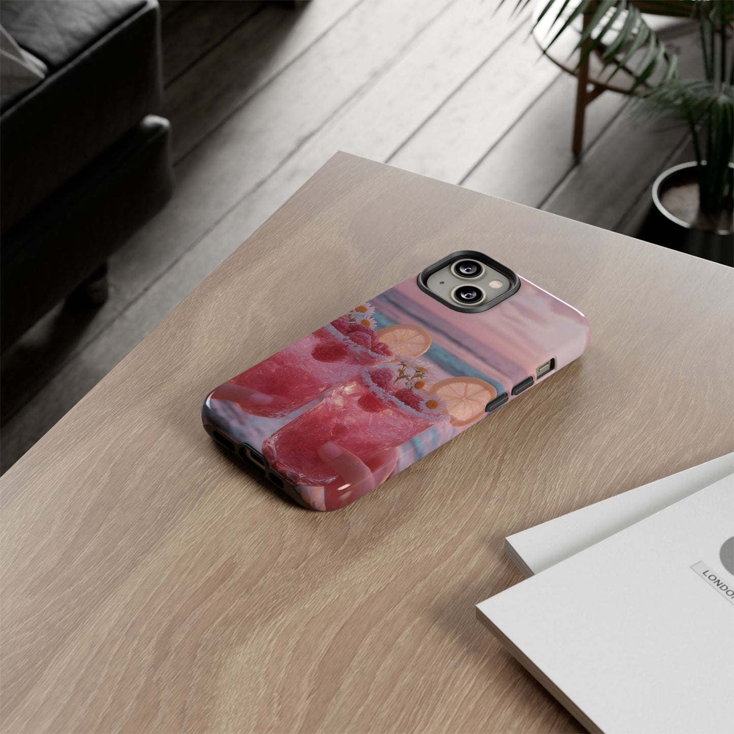 Pink Sunset Cocktail Phone Case — Beach Drink Protective Cover