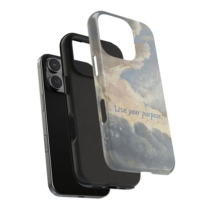 Cloudy Sky 'Live Your Purpose' Tough Phone Case — Motivational Protective Phone Cover