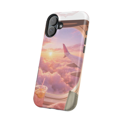 iPhone Magnetic Case "Airplane Window Sunset Travel"