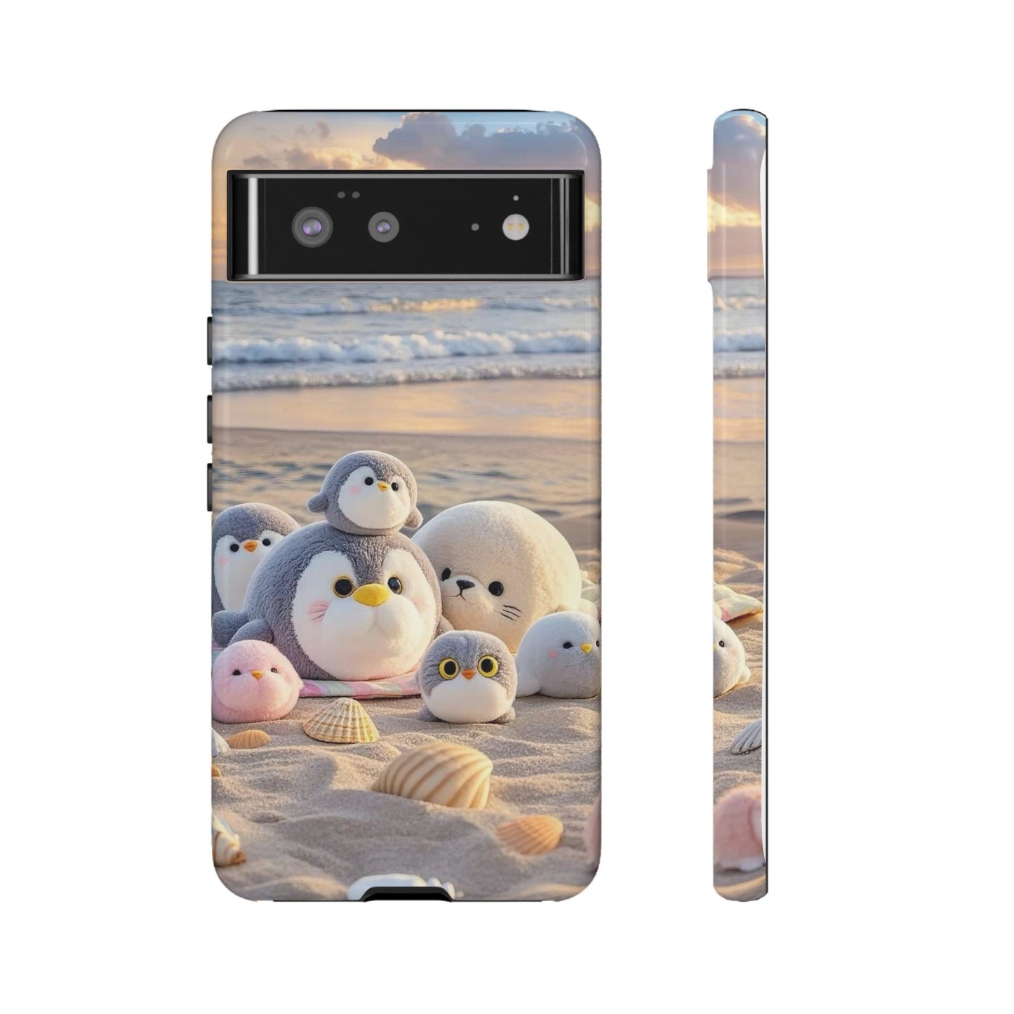 Cute Plush Penguins Beach Phone Case