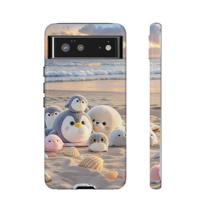 Cute Plush Penguins Beach Phone Case