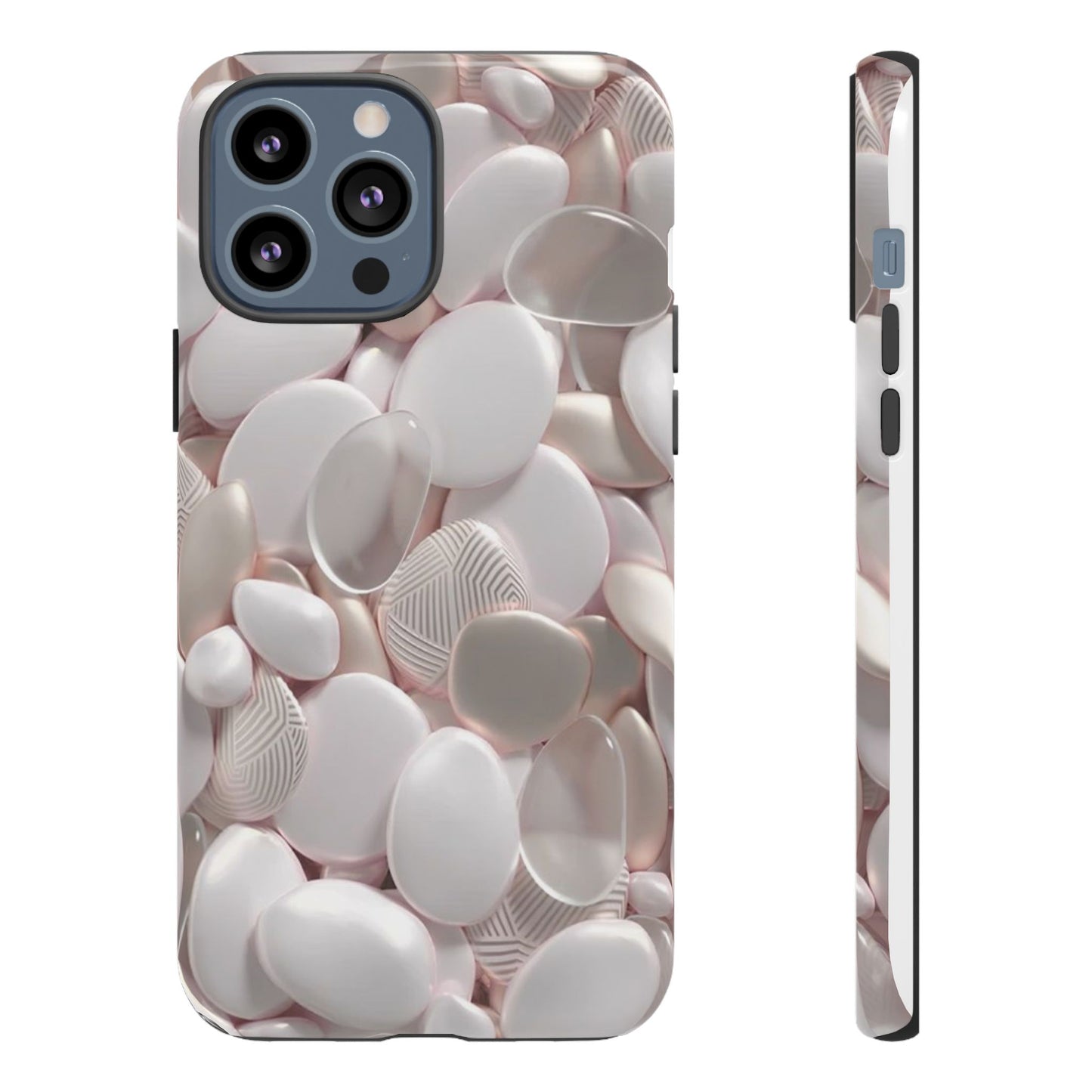 Phone Case – Soft Pink Pebble Pattern Protective Tough Case