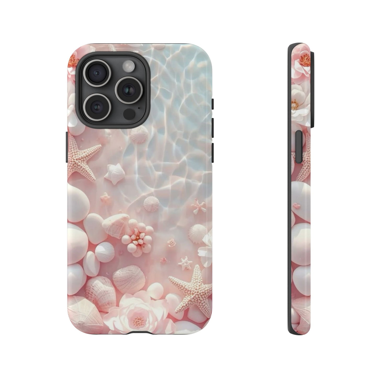 Phone Case — Pink Seashell Starfish Beach Waterproof Design