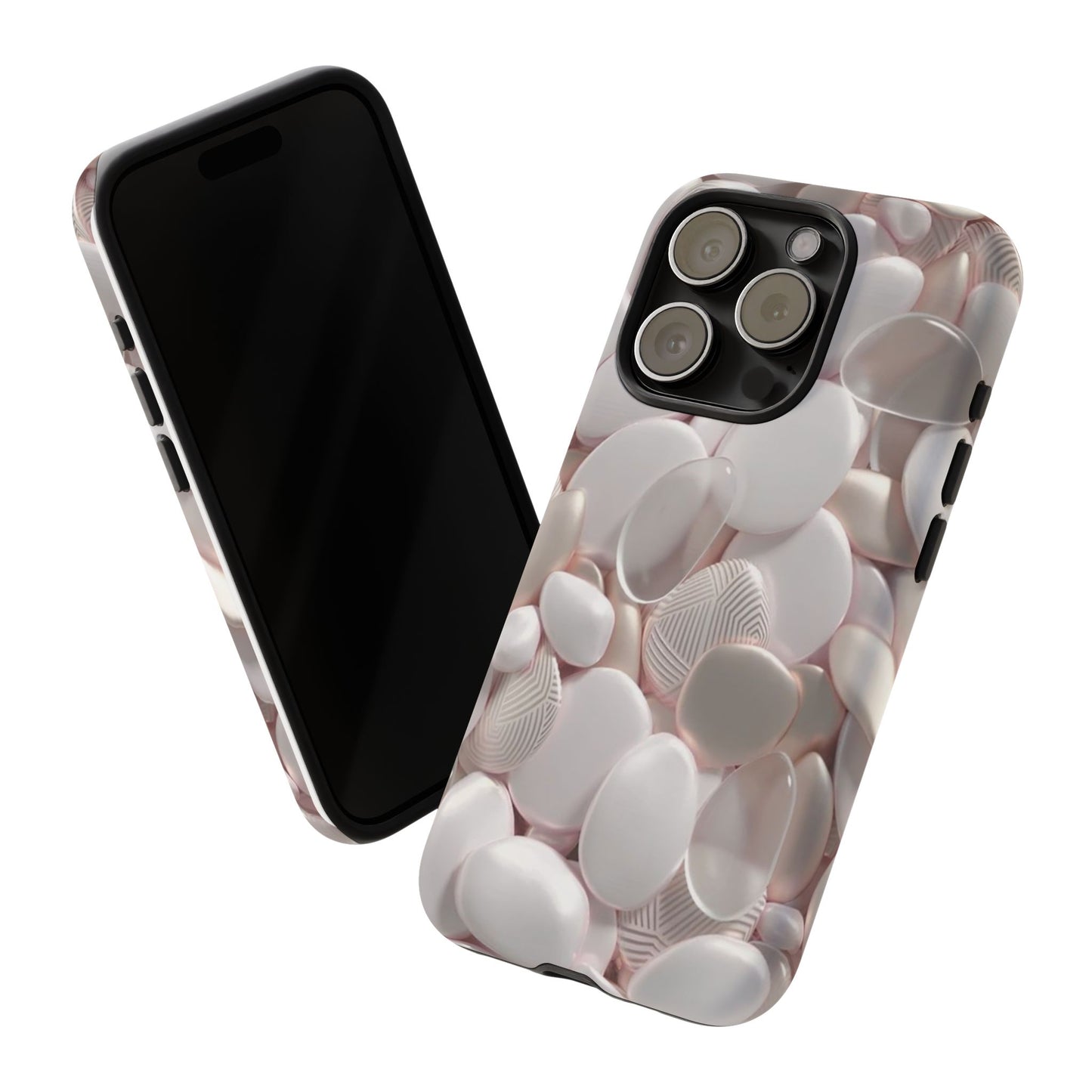 Phone Case – Soft Pink Pebble Pattern Protective Tough Case