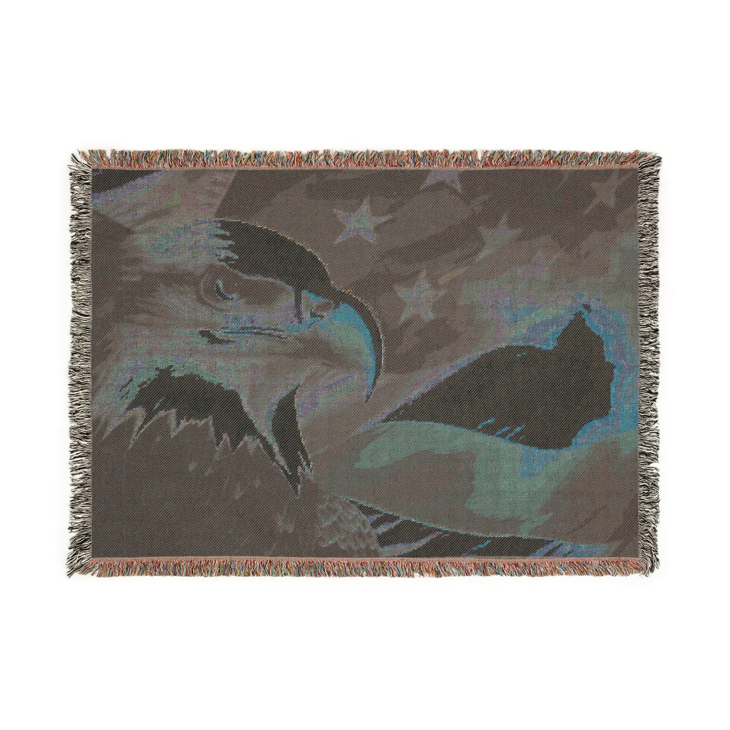 Patriotic Eagle Woven Blanket — American Flag Throw