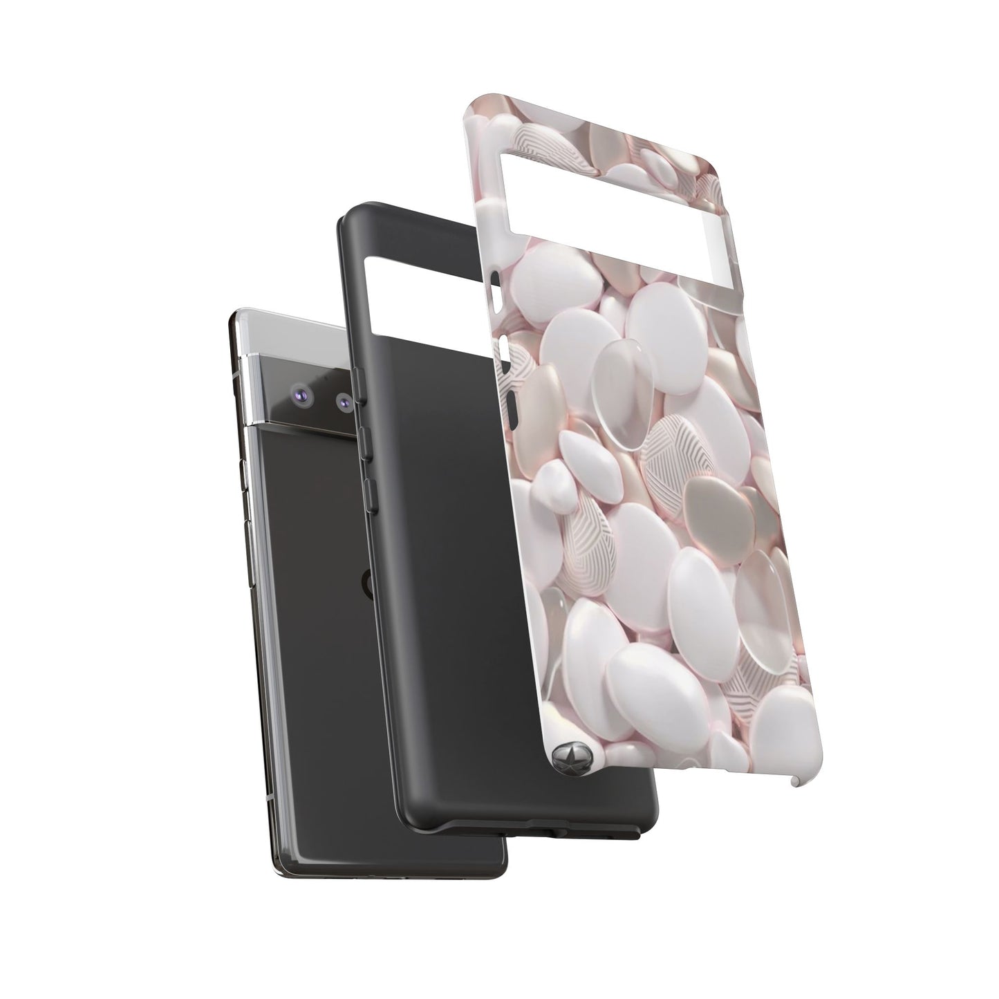 Phone Case – Soft Pink Pebble Pattern Protective Tough Case