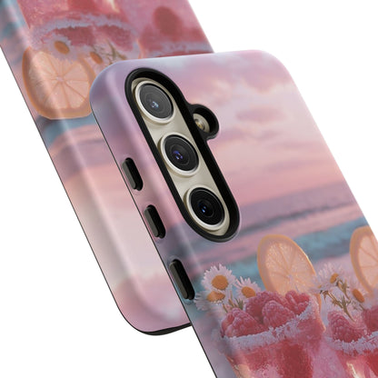 Pink Sunset Cocktail Phone Case — Beach Drink Protective Cover
