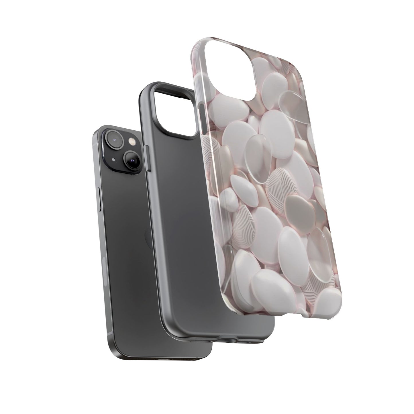 Phone Case – Soft Pink Pebble Pattern Protective Tough Case