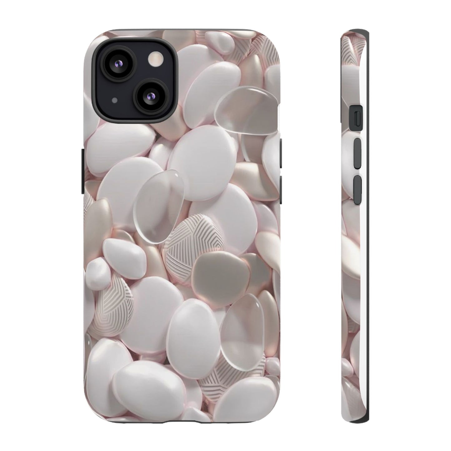 Phone Case – Soft Pink Pebble Pattern Protective Tough Case