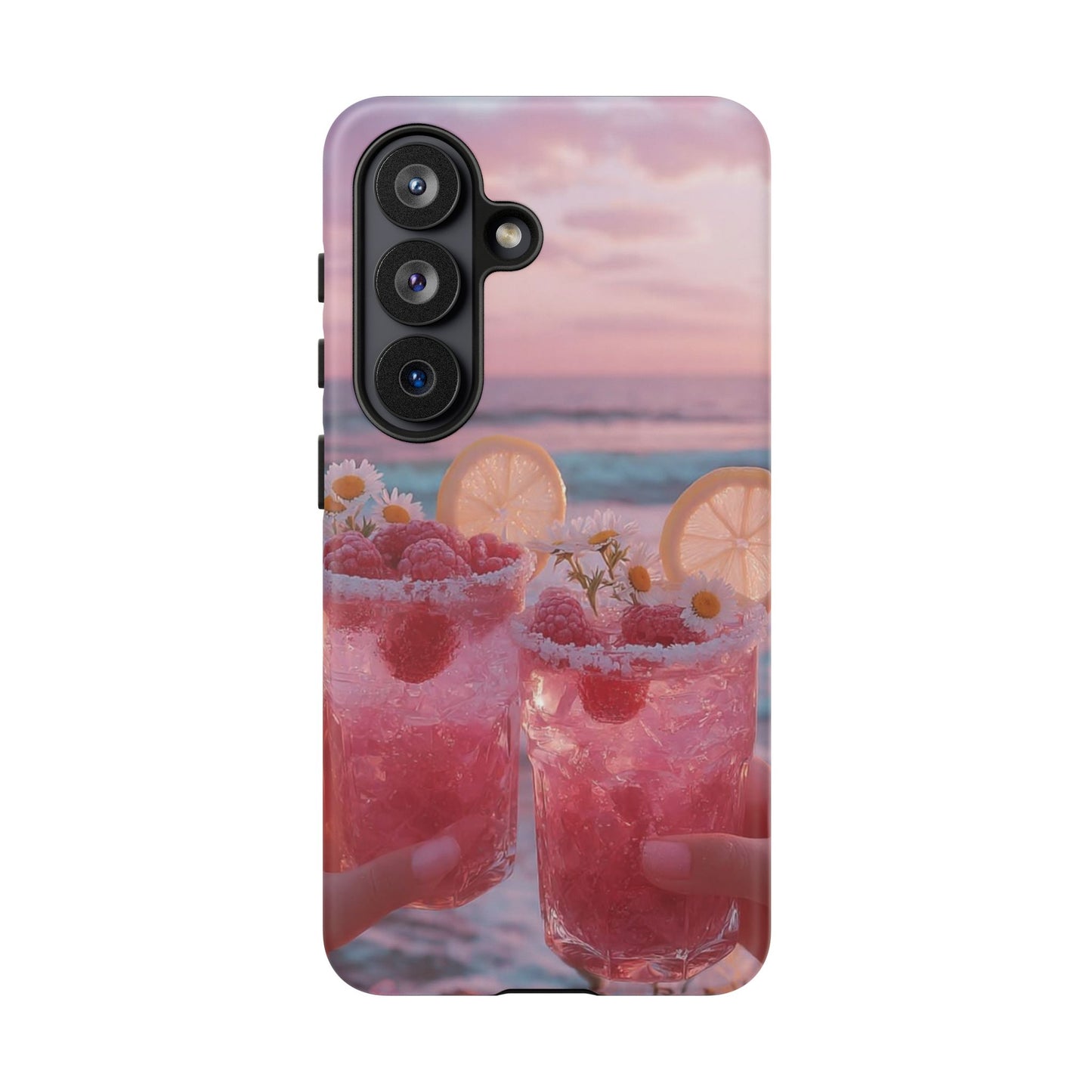 Pink Sunset Cocktail Phone Case — Beach Drink Protective Cover