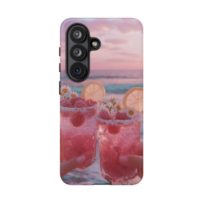 Pink Sunset Cocktail Phone Case — Beach Drink Protective Cover