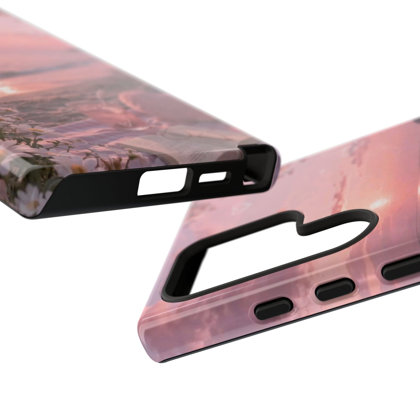 Pink Sunset Beach Phone Case "Romantic Seaside"