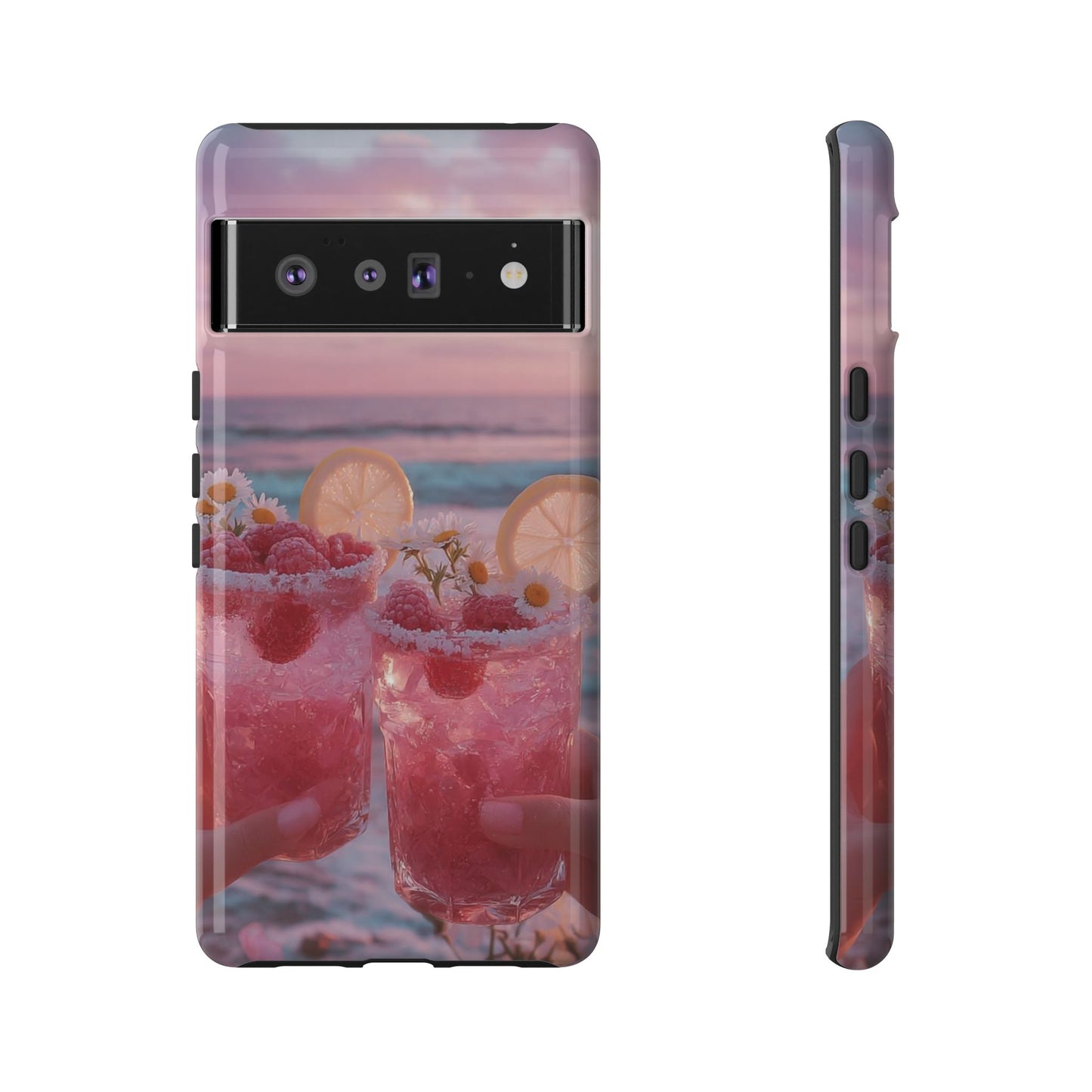Pink Sunset Cocktail Phone Case — Beach Drink Protective Cover