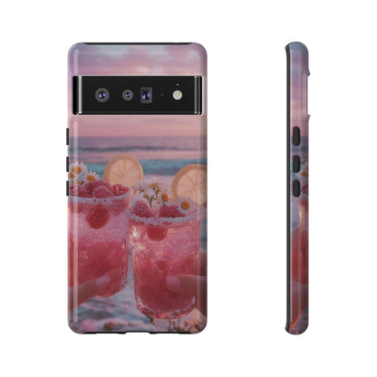 Pink Sunset Cocktail Phone Case — Beach Drink Protective Cover