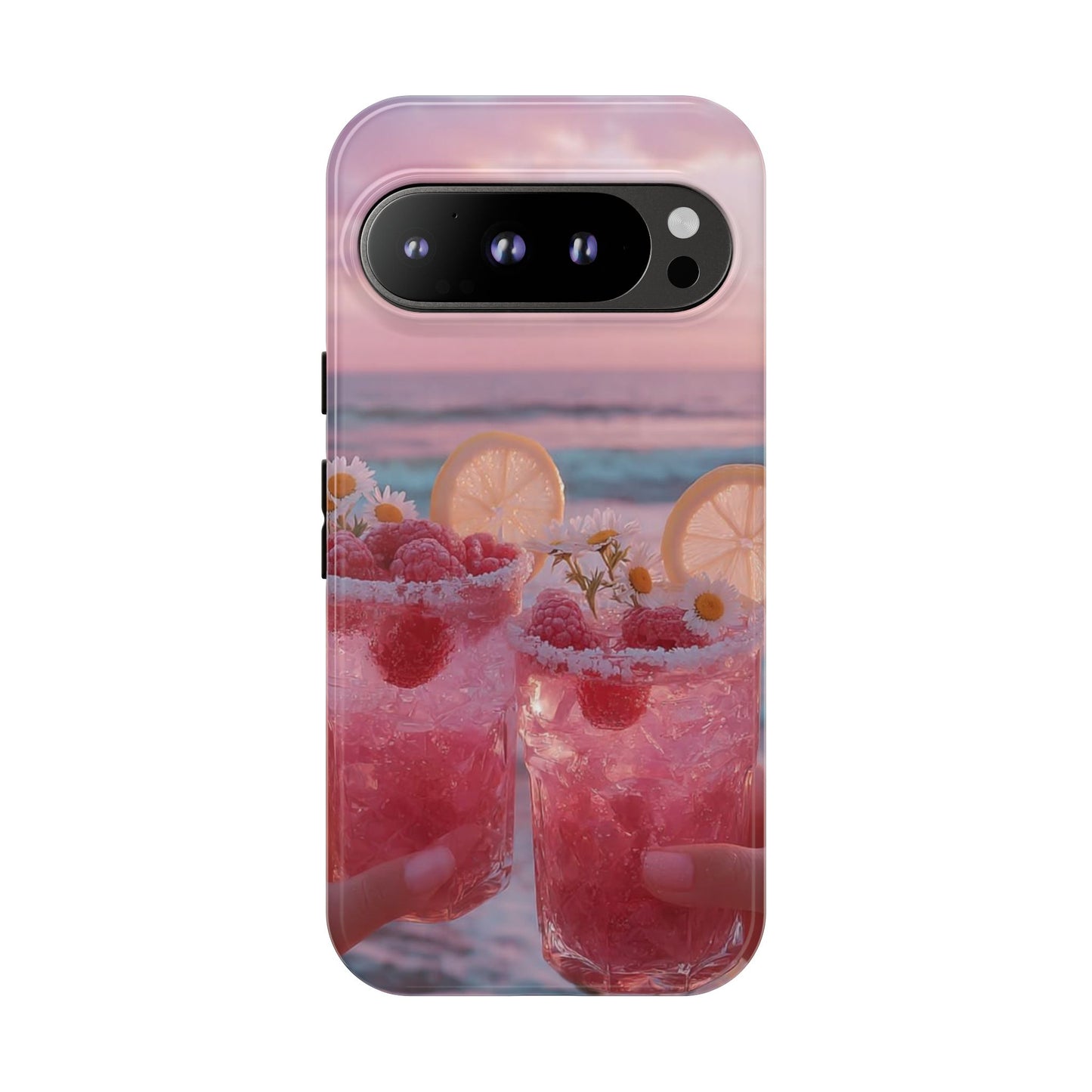 Pink Sunset Cocktail Phone Case — Beach Drink Protective Cover