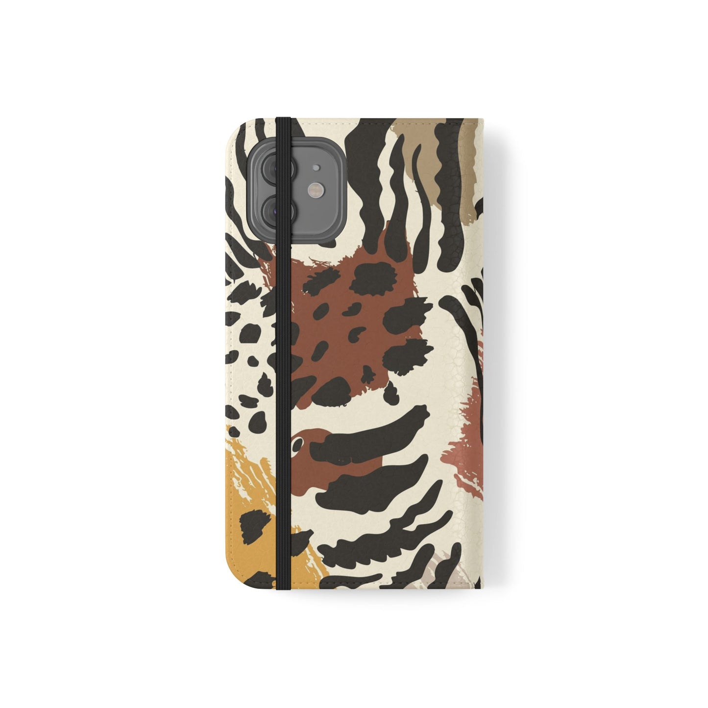 Leopard Patchwork Flip Wallet Case with Card Slots