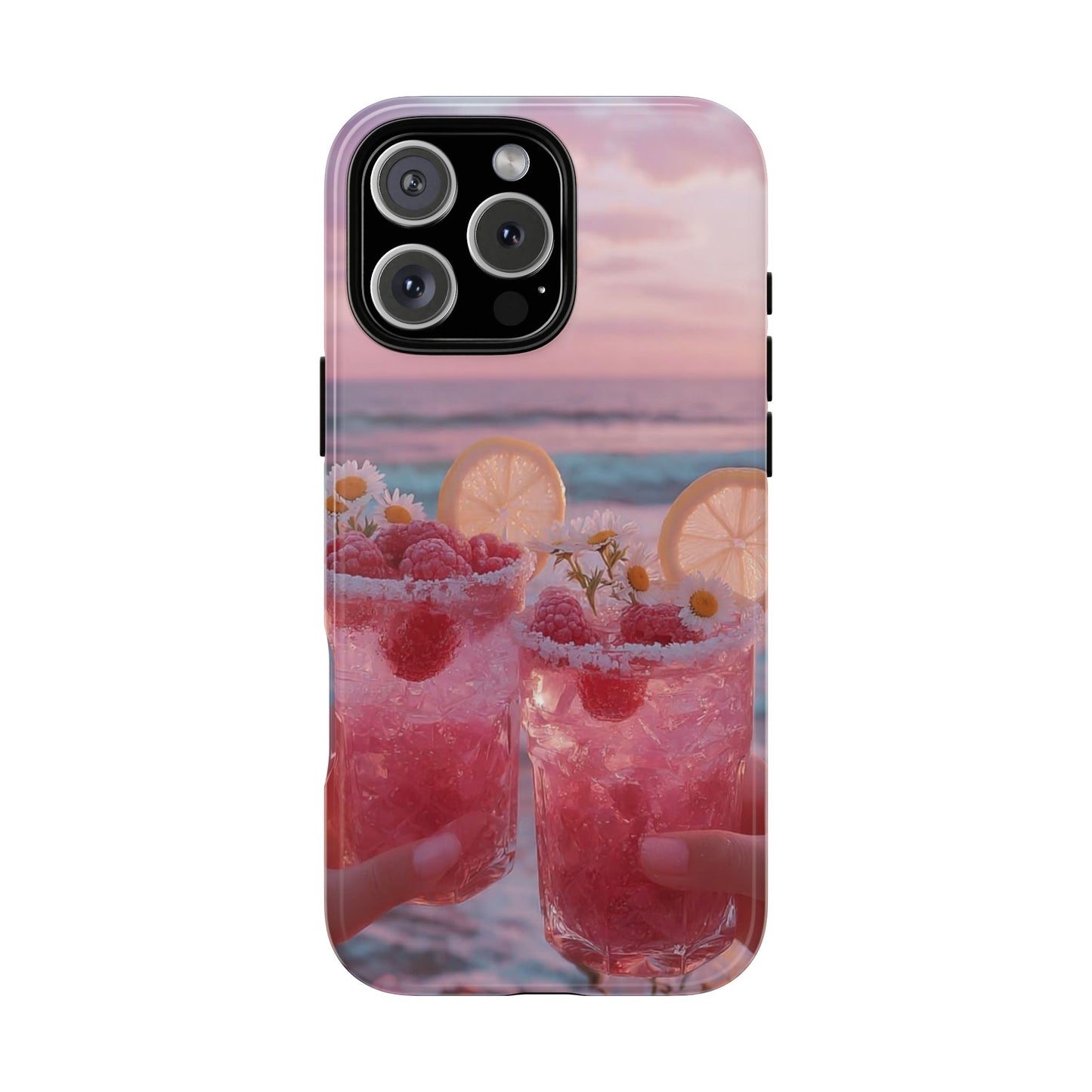 Pink Sunset Cocktail Phone Case — Beach Drink Protective Cover