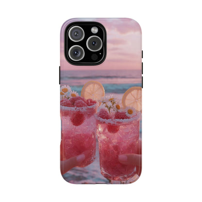 Pink Sunset Cocktail Phone Case — Beach Drink Protective Cover