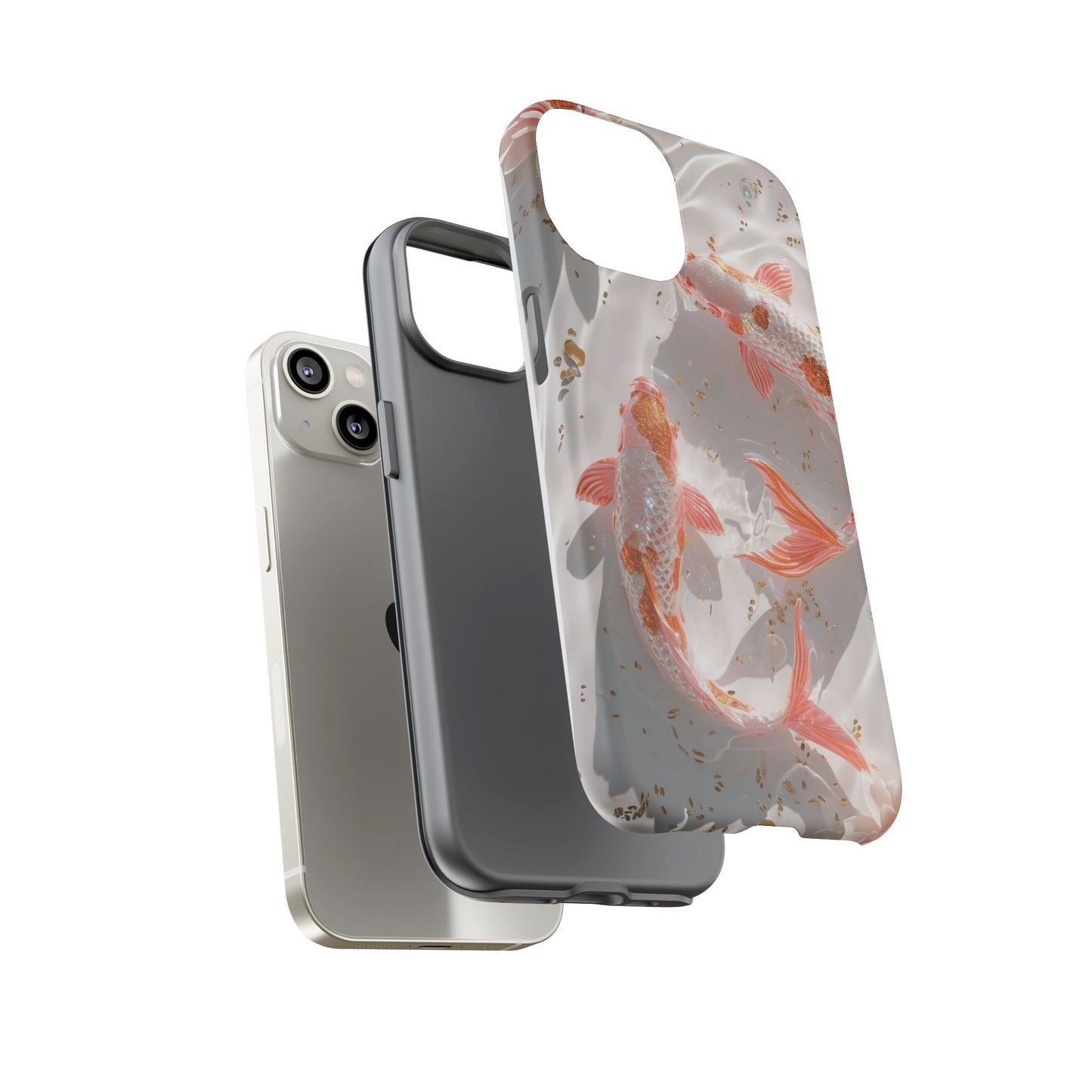 Koi Fish Phone Case "Serene Gold Fleck Watercolor"