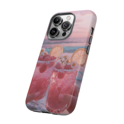 Pink Sunset Cocktail Phone Case — Beach Drink Protective Cover