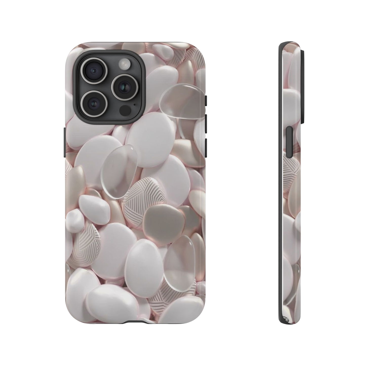 Phone Case – Soft Pink Pebble Pattern Protective Tough Case