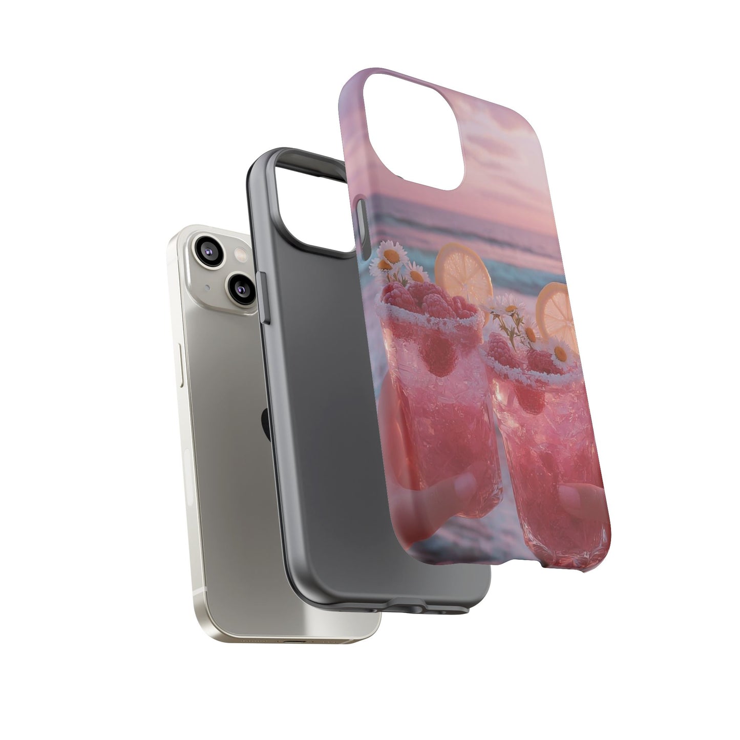 Pink Sunset Cocktail Phone Case — Beach Drink Protective Cover