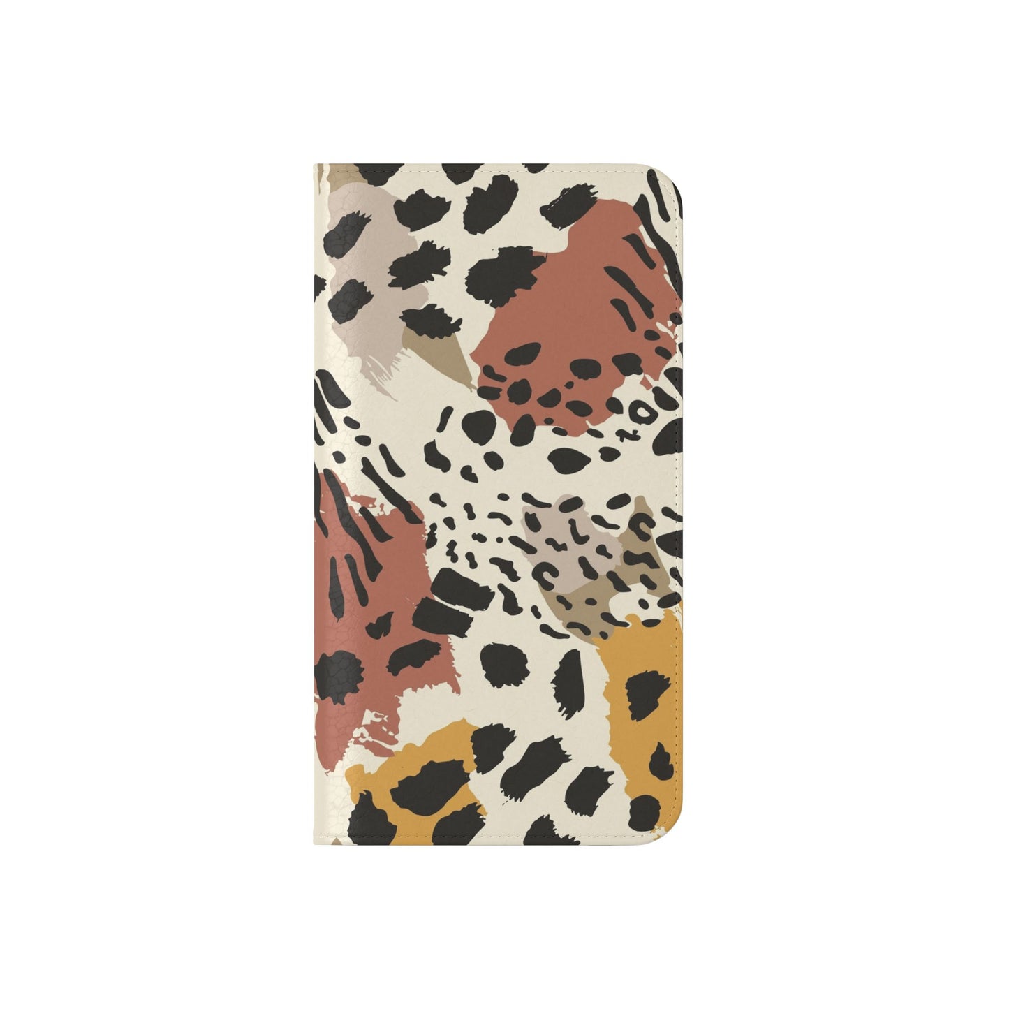 Leopard Patchwork Flip Wallet Case with Card Slots