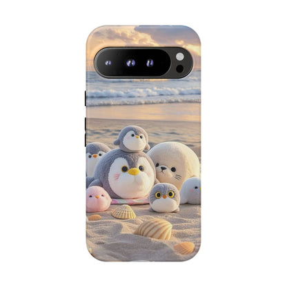 Cute Plush Penguins Beach Phone Case