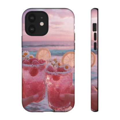 Pink Sunset Cocktail Phone Case — Beach Drink Protective Cover