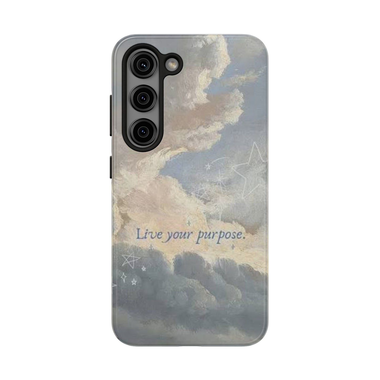 Cloudy Sky 'Live Your Purpose' Tough Phone Case — Motivational Protective Phone Cover