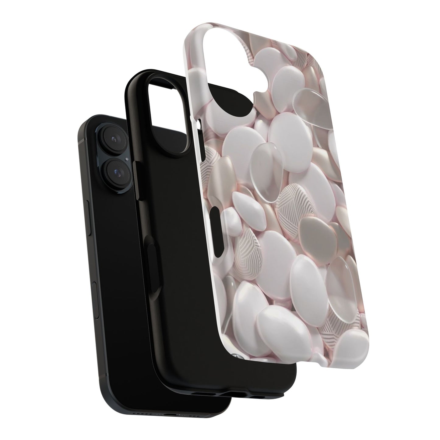 Phone Case – Soft Pink Pebble Pattern Protective Tough Case