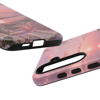 Pink Sunset Beach Phone Case "Romantic Seaside"