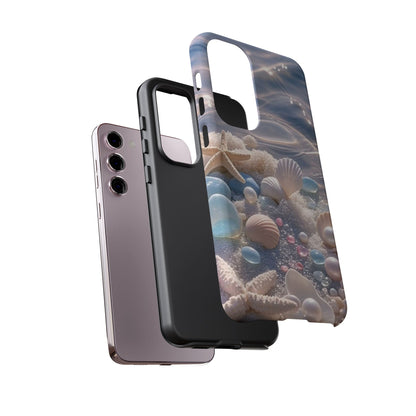 Tough Cases — Pastel Seashell Phone Case (Beach Shells, Pearls & Starfish)