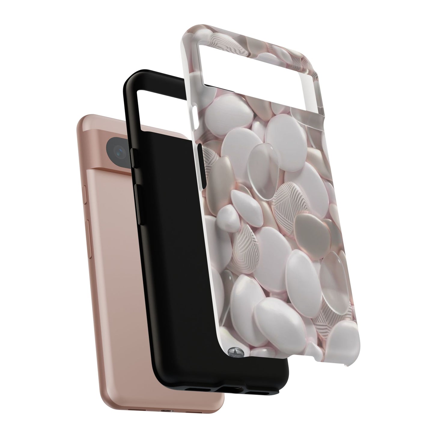 Phone Case – Soft Pink Pebble Pattern Protective Tough Case
