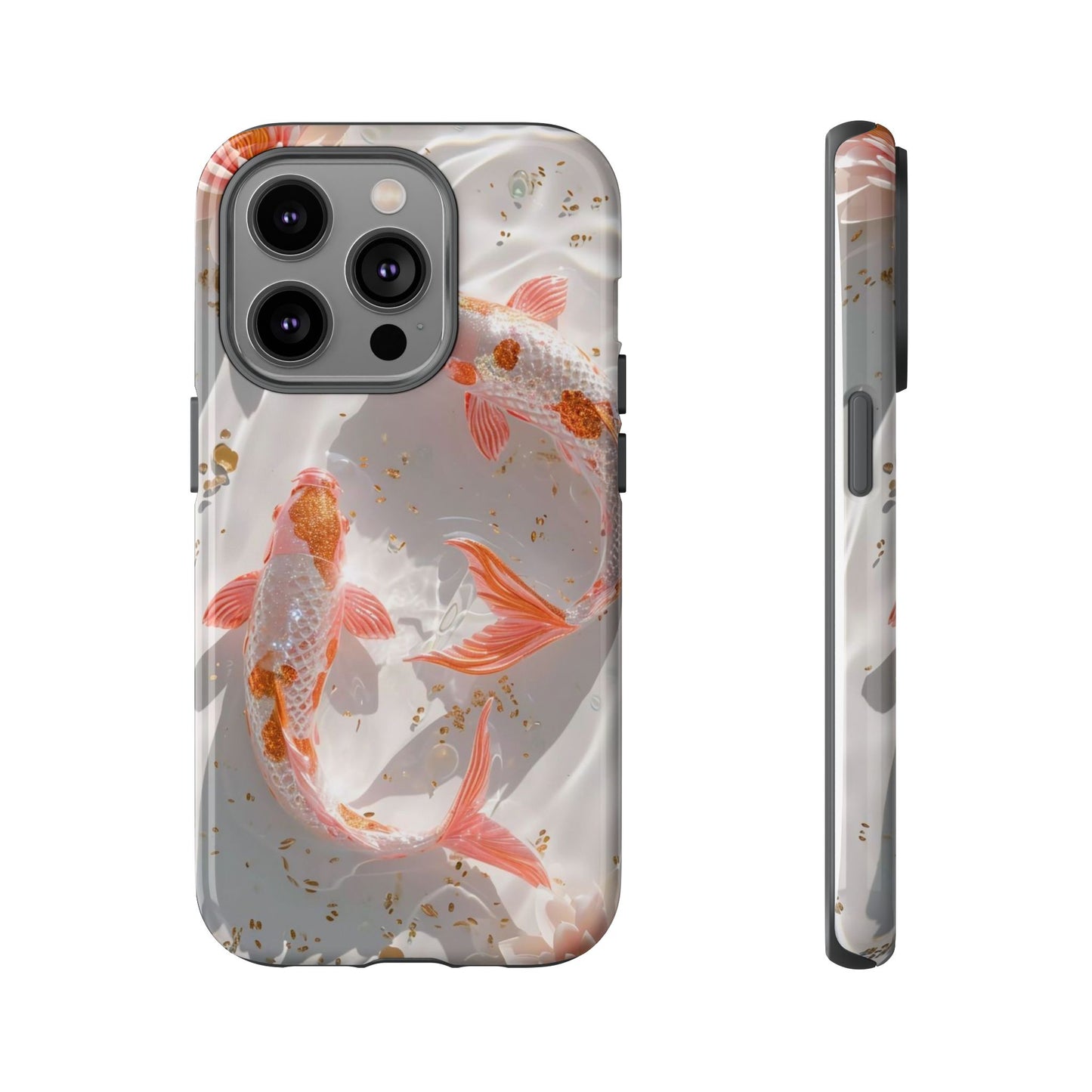 Koi Fish Phone Case "Serene Gold Fleck Watercolor"